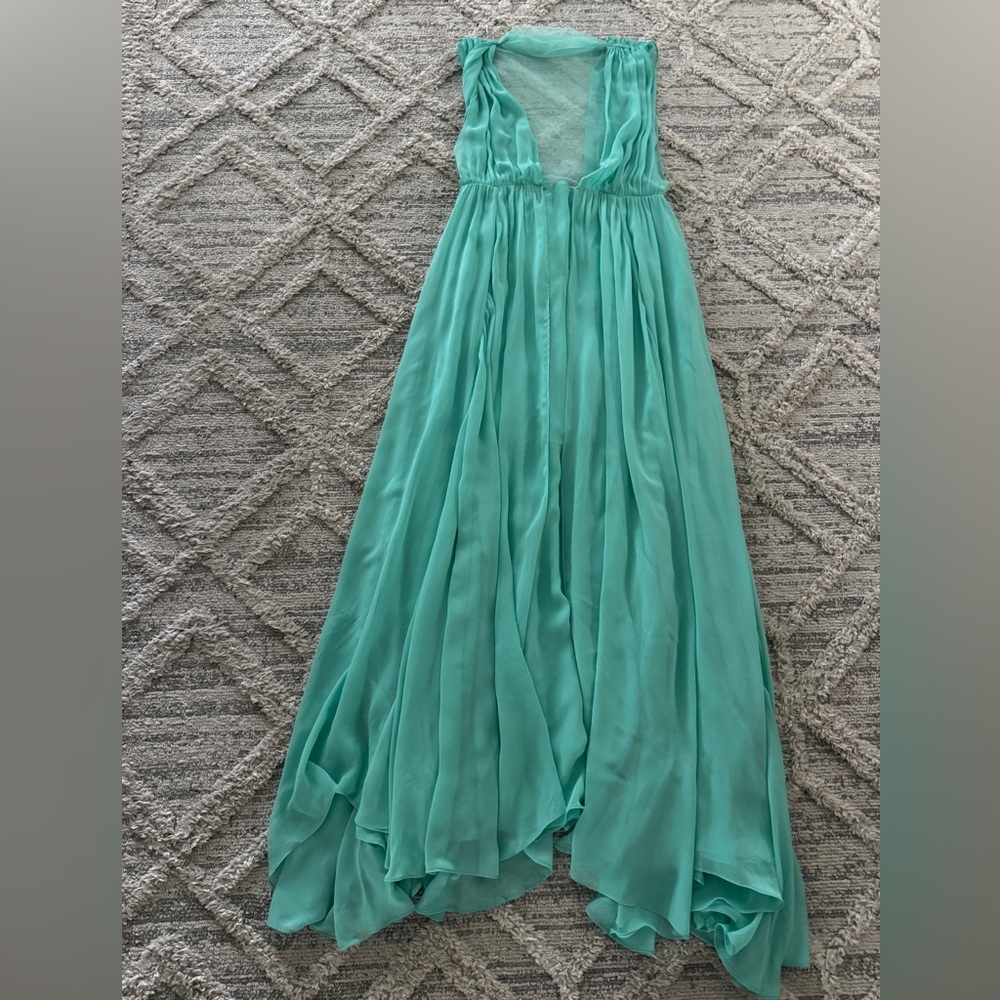 Anthropology Forever That Girl Sheer Plunge Chiffon Maxi Dress Size L - Picture 13 of 16